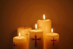 7 Hochzeitskerzen mit Kreuz Ideen